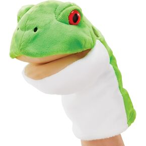 Wild Republic Puppet, Frog, 12 inches, Gift for Kids, Plush Toy, Fill is Spun Recycled Water Bottles