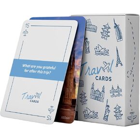 26 Travel and Family Conversation Cards - Couple Card Game for Date Nights & Travel Adventures | Family Game Night - Travel Essential - Travel Game to Create Meaningful Connections