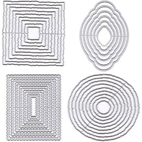 LZBRDY 31Pcs Layering Metal Cutting Dies, 4 Different Shapes Background Frame Die Cuts for Scrapbooking and Card Making, Album Embossing Stencil