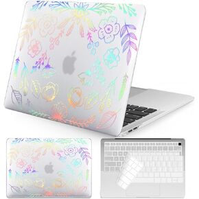 Seorsok متوافق مع حافظة MacBook Pro 13 بوصة M2 2023,2022,2021-2016 A2338 M1 A2251 A2289 A2159 A1989 A1708 A1706، حافظة صلبة من البلاستيك الشفاف وغطاء لوحة المفاتيح، تركيبة رياضية لامعة، شفافة
