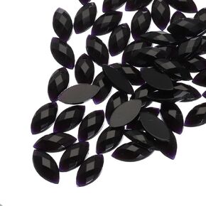 MECCANIXITY 50Pcs Acrylic Horse Eye Gems 7x15mm Flat Back Artificial Rhinestones for DIY Crafts Bead Wedding Party Face Painting Jewelry Making Red