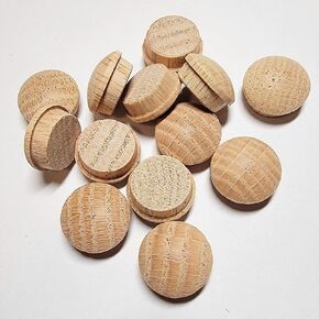 Pinehurst Crafts 3/4-Inch Oak Mushroom Button Top Plugs, Long Shank, Great for Furniture, Tables, Chairs, Cabinetry and Crafts Projects, Pack of 10, Brown, MUSHROOM_OAK_.75IN