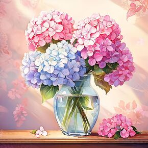 مجموعات الرسم الفني الماسي من mrpwnle Hydrangea Diamond للبالغين، مجموعات فنية ماسية للزهور للبالغين، زهور اللوحة الماسية 5D، لوحة ماسية كاملة الحفر DIY فن وحرف يدوية مقاس 12 × 12 بوصة in Kuwait
