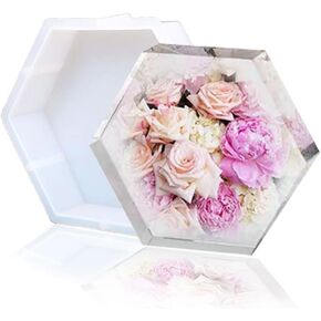 Large Hexagonal Resin Mold，10 Inch Hexagon Silicone Molds 2 Inch Deep Epoxy Molds for Resin Casting DIY Flower Preservation Bookends Wedding Bouquet Preservation Home Decors