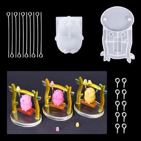 Small Pig Silicone Molds Animal Resin Pendulum Crystal Resin Epoxy Casting Molds 3D Pig Soap Model DIY Craft Keychain Polymer Clay Necklace Pendant Jewelry Ornament Decoration (Small Pig)