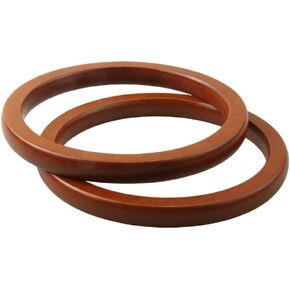 6 Packs Round Wood Handbag Purse Handles for Bag Making Purse Making Handle Replacement