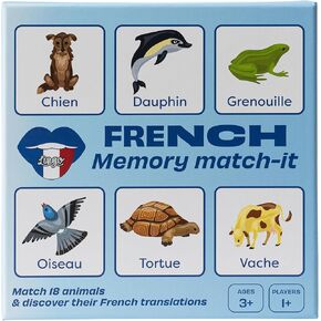 French Memory Match-It | Matching Memory Card Game by Lingo | French Language Educational Flash Cards | Fun Vocabulary Builder