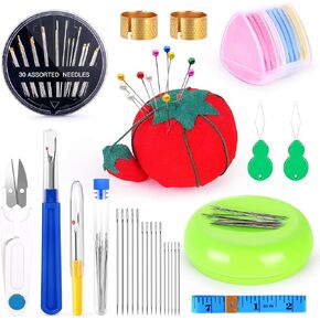 ICNOW Sewing Pin Cushion Kit, Sewing Accessories Supplies w Needle Cushion, Magnetic Pin Holder, 30Pcs Sewing Needles, 15Pcs Large Eye Needles, 10Pcs Tailors Chalks, 2 Seam Rippers in Saudi Arabia