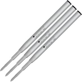 Lanier Combo Pack - 3 Pack - Monteverde® Capless M42 Gel Ink Refill Compatible with Most Montblanc® Style Ballpoint Pens - Black (Fine Tip 0.6mm)