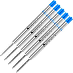 Lanier Combo Pack - 5 Pack - Monteverde® Capless Ceramic Gel™ P44 Ink Refill Compatible with Most Parker® Style Ballpoint Pens - Blue (Broad Tip 0.9mm)