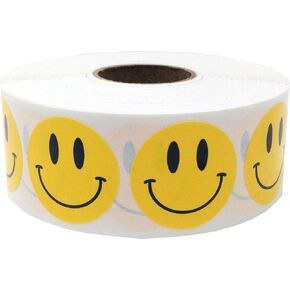 Happy Face Stickers Yellow Happy Face Labels 1 Inch 500 Total Adhesive Stickers