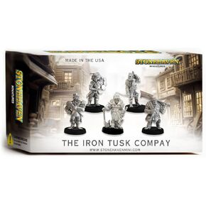شركة Stonehaven Miniatures Iron Tusk Company: 5 حفلات مغامرات نصف أورك لـ DND، Pathfinder، 30 مم بمقياس بطولي بيوتر مينيس - غير مطلي، صناعة أمريكية، خطر الاختناق - مجموعة تماثيل خيالية RPG على الطاولة