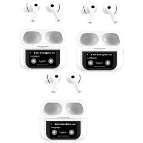 Language Translator Earbuds Real Time Translation Earbuds with 144 Languages Supported, ANC Noise Cancelling, Bluetooth 5.4, Smart Touch Screen Housing (Black)