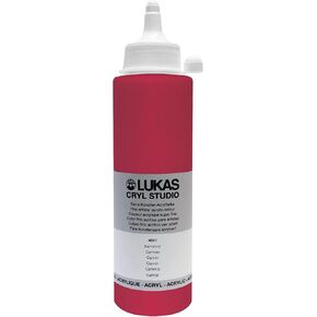 LUKAS CRYL Studio Artists Paint High Pigment Concentration Paint - 250 ml Bottle - Carmine