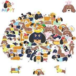 50Pcs German Shepherd Dog Stickers, Kids Teens Adults Dog Vinyl Laptops Decals for Water Bottle Luggage Phone Skateboard, Durable Decorate Bumper Mini Stickers (50Pcs German Shepherd Dog)