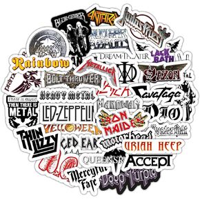 BulbaCraft Sticker Pack of Heavy Metal Band Stickers, 35 Pieces of Metal Stickers, Strong Adhesive & Waterproof Stickers, Laptop Stickers of Metal Bands