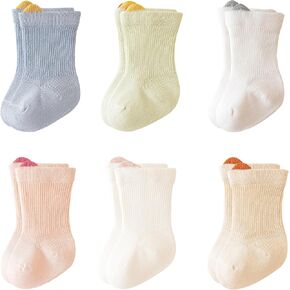 VWU Baby Crew Socks with Grips Unisex Toddler Infant Kids Cotton tube Socks 0-5 Years