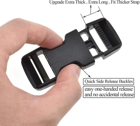 SGH Pro Quick Side Release Buckles 1" Wide Dual Adjustable No Sewing Upgrade Extra Thick Extra Long Fit Thicker Strap 4 Pack Clips Snaps Heavy Duty Plastic for Nylon Webbing Strap Boat Cover Backpack in Kuwait