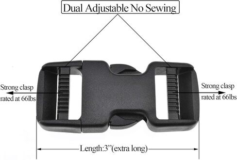 SGH Pro Quick Side Release Buckles 1" Wide Dual Adjustable No Sewing Upgrade Extra Thick Extra Long Fit Thicker Strap 4 Pack Clips Snaps Heavy Duty Plastic for Nylon Webbing Strap Boat Cover Backpack in Kuwait