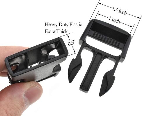SGH Pro Quick Side Release Buckles 1" Wide Dual Adjustable No Sewing Upgrade Extra Thick Extra Long Fit Thicker Strap 4 Pack Clips Snaps Heavy Duty Plastic for Nylon Webbing Strap Boat Cover Backpack in Kuwait