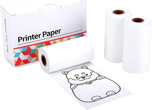 Phomemo Printer Paper for M02/M02 Pro/M02S/M03 Printer, Black on White Thermal Self-Adhesive Sticker Label Printer Paper, 1.97 Inch x 11.48 Feet (50mm x 3.5m) for Picture Planner List Note, 3-Roll in Saudi Arabia