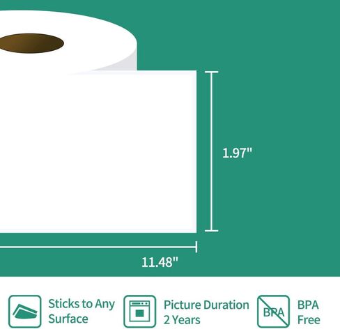 Phomemo Printer Paper for M02/M02 Pro/M02S/M03 Printer, Black on White Thermal Self-Adhesive Sticker Label Printer Paper, 1.97 Inch x 11.48 Feet (50mm x 3.5m) for Picture Planner List Note, 3-Roll in Saudi Arabia