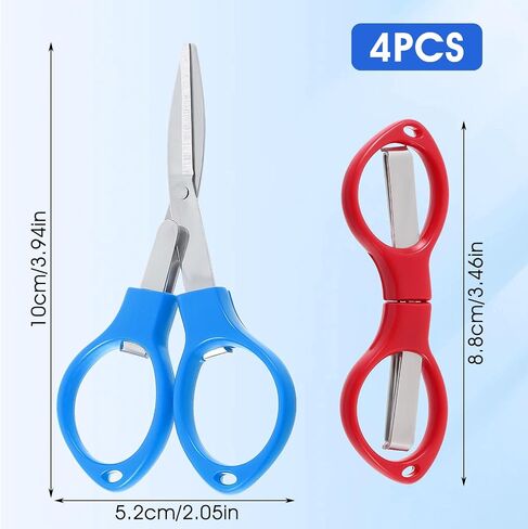 4Pcs Folding Scissors Small Stainless Steel Foldable Scissors Portable Mini Travel Scissors Safety Foldable Telescopic Cutter for Home, Paper Cutting, School, Camping in Saudi Arabia