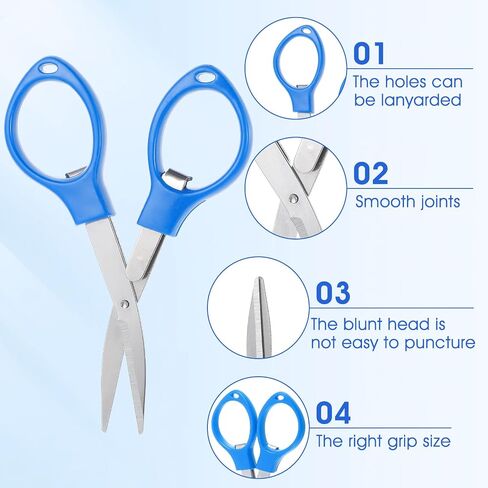 4Pcs Folding Scissors Small Stainless Steel Foldable Scissors Portable Mini Travel Scissors Safety Foldable Telescopic Cutter for Home, Paper Cutting, School, Camping in Saudi Arabia