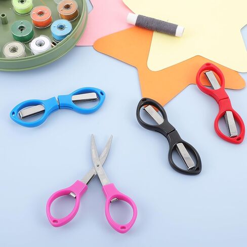 4Pcs Folding Scissors Small Stainless Steel Foldable Scissors Portable Mini Travel Scissors Safety Foldable Telescopic Cutter for Home, Paper Cutting, School, Camping in Saudi Arabia