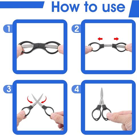 4Pcs Folding Scissors Small Stainless Steel Foldable Scissors Portable Mini Travel Scissors Safety Foldable Telescopic Cutter for Home, Paper Cutting, School, Camping in Saudi Arabia
