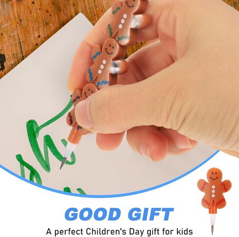 STOBOK 12pcs Gingerbread Man Pencil Kids Christmas Pencils Classrom Prize Kids Writing Pencils Non Sharpening Pencil Novelty Kid Pencils Plastic Cute Student Refill in Saudi Arabia