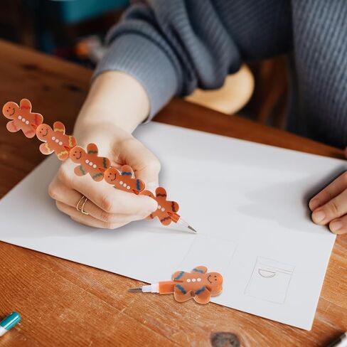 STOBOK 12pcs Gingerbread Man Pencil Kids Christmas Pencils Classrom Prize Kids Writing Pencils Non Sharpening Pencil Novelty Kid Pencils Plastic Cute Student Refill in Saudi Arabia