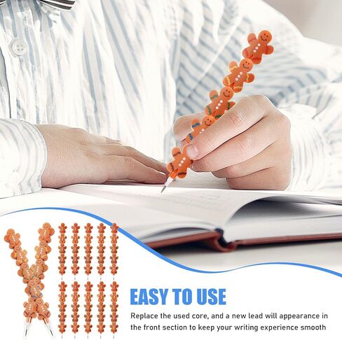 STOBOK 12pcs Gingerbread Man Pencil Kids Christmas Pencils Classrom Prize Kids Writing Pencils Non Sharpening Pencil Novelty Kid Pencils Plastic Cute Student Refill in Saudi Arabia