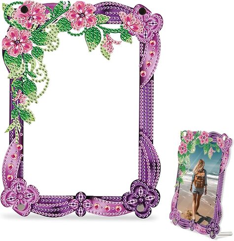 5D Diamond Art Painting Kits Photo Frames with Stand Snowflake, Diamond Art Photo Frame Kits Desktop, 5D Special Shape Crystal Rhinestones Diamond Art Kits for Living Room Office Table Christmas Decor in Kuwait