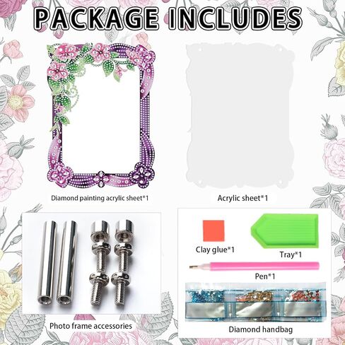 5D Diamond Art Painting Kits Photo Frames with Stand Snowflake, Diamond Art Photo Frame Kits Desktop, 5D Special Shape Crystal Rhinestones Diamond Art Kits for Living Room Office Table Christmas Decor in Kuwait