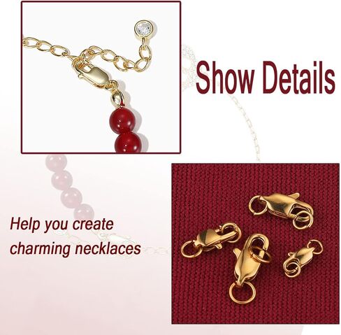 925 Sterling Silver Lobster Claw Clasp with Closed Jump Rings for Necklaces Bracelet Or Jewelry Making, Made in Italy in Saudi Arabia
