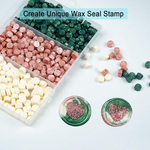Wax Seal Beads Kit, Zifospy 3 Colors 420 PCS Sealing Wax Beads with 1PCS Heart Wax Seal Stamp, 1PCS Wax Melting Spoon and 2 Candles for Wax Seal, Wax Seal Kit for Invitations in Saudi Arabia