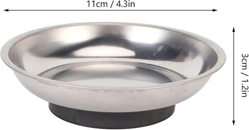 طبق دبوس مغناطيسي مغناطيس قوي من الفولاذ المقاوم للصدأ حامل دبوس مغناطيسي إبرة وسادة دبوس وعاء لخياطة اللحف (دائري (4.3 × 1.2 بوصة)) in Kuwait