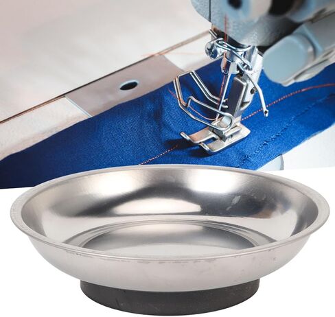 طبق دبوس مغناطيسي مغناطيس قوي من الفولاذ المقاوم للصدأ حامل دبوس مغناطيسي إبرة وسادة دبوس وعاء لخياطة اللحف (دائري (4.3 × 1.2 بوصة)) in Kuwait