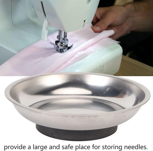 طبق دبوس مغناطيسي مغناطيس قوي من الفولاذ المقاوم للصدأ حامل دبوس مغناطيسي إبرة وسادة دبوس وعاء لخياطة اللحف (دائري (4.3 × 1.2 بوصة)) in Kuwait