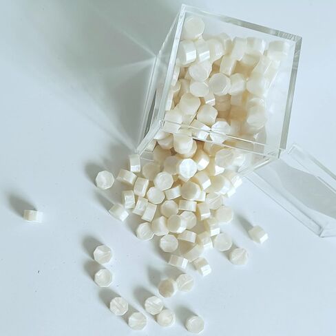 200 قطعة من خرز ختم الشمع الأبيض، خرز ختم الشمع لختم الشمع، مثالي لتزيين مغلفات دعوات الزفاف وبطاقات عيد الميلاد in Kuwait