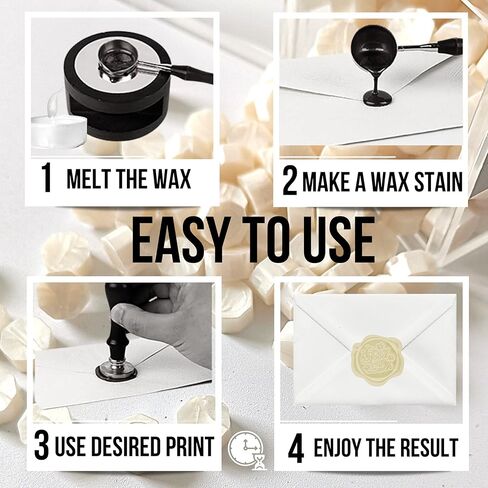 200 قطعة من خرز ختم الشمع الأبيض، خرز ختم الشمع لختم الشمع، مثالي لتزيين مغلفات دعوات الزفاف وبطاقات عيد الميلاد in Kuwait