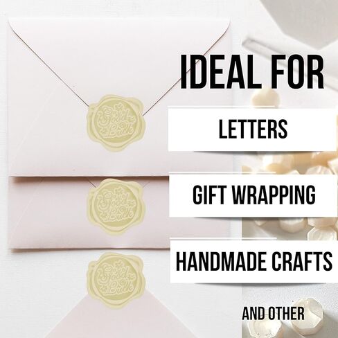 200 قطعة من خرز ختم الشمع الأبيض، خرز ختم الشمع لختم الشمع، مثالي لتزيين مغلفات دعوات الزفاف وبطاقات عيد الميلاد in Kuwait