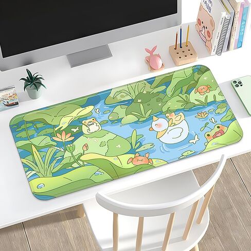 PERFECTSIGHT Cute Kitty Desk Mat Kawaii Desk Pad, Fujiyama Large Gaming Mouse Pad, Funny Cherry Blossom Deskmat Mousepad, Anime Laptop Keyboard Pad Office Home Decor for Women Girls, Sakura Cat in Kuwait