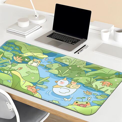 PERFECTSIGHT Cute Kitty Desk Mat Kawaii Desk Pad, Fujiyama Large Gaming Mouse Pad, Funny Cherry Blossom Deskmat Mousepad, Anime Laptop Keyboard Pad Office Home Decor for Women Girls, Sakura Cat in Kuwait