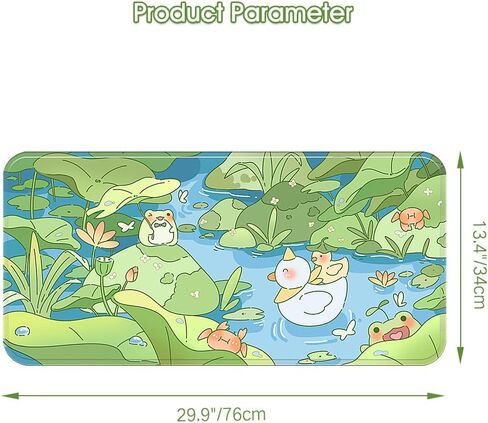 PERFECTSIGHT Cute Kitty Desk Mat Kawaii Desk Pad, Fujiyama Large Gaming Mouse Pad, Funny Cherry Blossom Deskmat Mousepad, Anime Laptop Keyboard Pad Office Home Decor for Women Girls, Sakura Cat in Kuwait