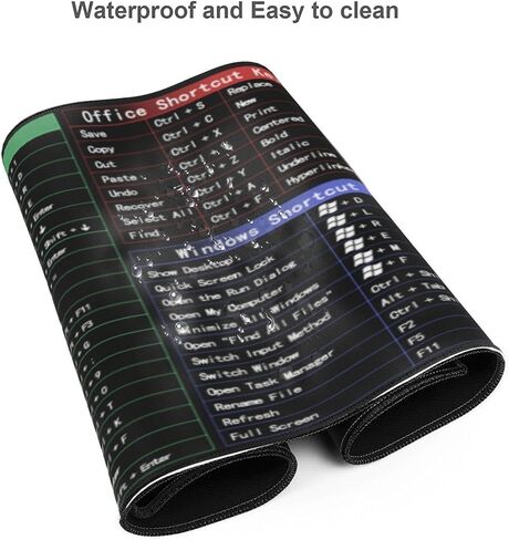 Excel Shortcuts Cheat Sheet Shortcut Keys Upgraded Pro Version Mouse Pad Gaming Keyboard Mousepad Mat Huge Extended XL Rubber Sole for Home Office(31.5"X 11.8") in Saudi Arabia