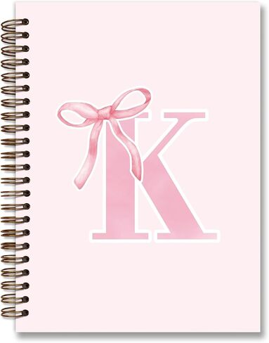 Coquette Trendy Preppy Pink Bow Spiral Notebook,Initial A Journal Personalized Teen Girl Gifts,Monogrammed Gifts for Women Teen Girl,College Ruled Hardcover Spiral Notebook 5.5 x 8.3 in Kuwait