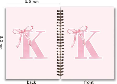 Coquette Trendy Preppy Pink Bow Spiral Notebook,Initial A Journal Personalized Teen Girl Gifts,Monogrammed Gifts for Women Teen Girl,College Ruled Hardcover Spiral Notebook 5.5 x 8.3 in Kuwait
