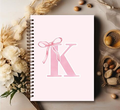 Coquette Trendy Preppy Pink Bow Spiral Notebook,Initial A Journal Personalized Teen Girl Gifts,Monogrammed Gifts for Women Teen Girl,College Ruled Hardcover Spiral Notebook 5.5 x 8.3 in Kuwait